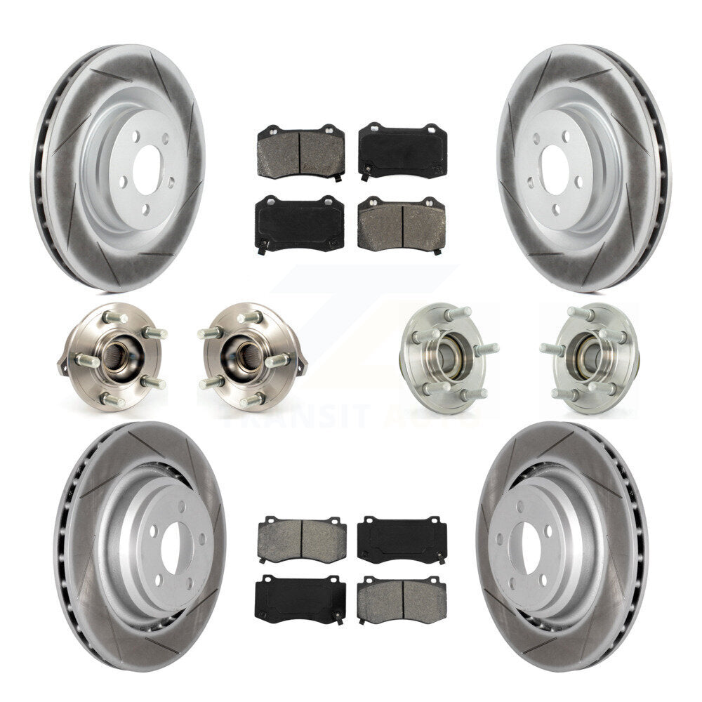 Kit de plaquettes de rotor de frein enduites de roulement de moyeu avant et arrière (10 pièces) pour Dodge Chrysler 30