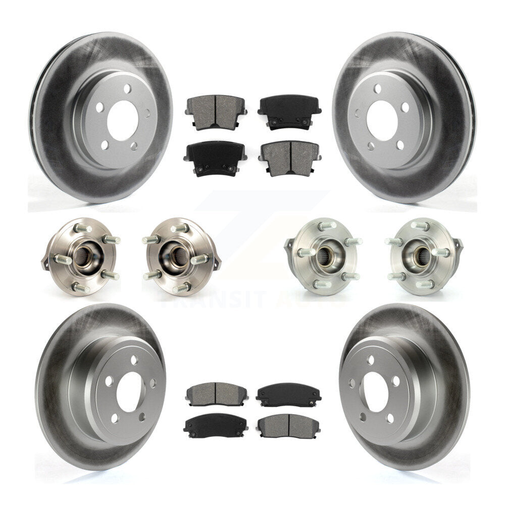 Kit de rotor et de plaquettes de frein revêtus de roulement de moyeu avant et arrière (10 pièces) pour Dodge Charger 30