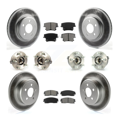 Kit de rotor et de plaquettes de frein revêtus de roulement de moyeu avant et arrière (10 pièces) pour Dodge Charger 30