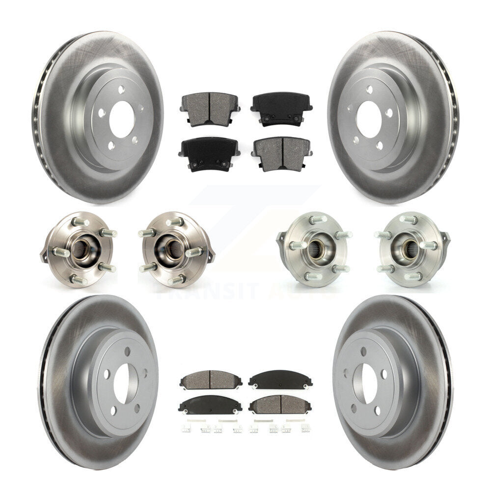 Kit de plaquettes de rotor de frein enduites de roulement de moyeu avant et arrière (10 pièces) pour Chrysler 300 Dodge