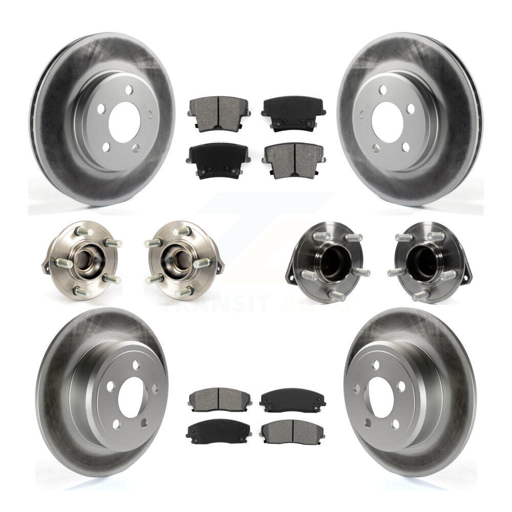 Kit de plaquettes de rotor de frein enduites de roulement de moyeu avant et arrière (10 pièces) pour Chrysler 300 Dodge