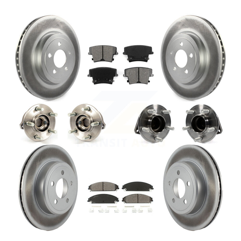 Kit de plaquettes de rotor de frein enduites de roulement de moyeu avant et arrière (10 pièces) pour Chrysler 300 Dodge