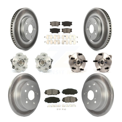 Kit de rotors et plaquettes de frein à disque revêtus de roulement de moyeu avant et arrière (10 pièces) pour Toyota RAV