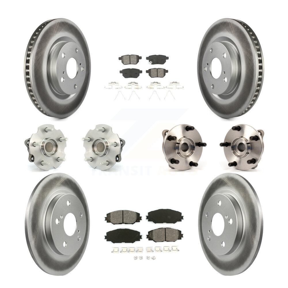 Kit de rotor et de plaquettes de frein revêtus de roulement de moyeu avant et arrière (10 pièces) pour Toyota Corolla i