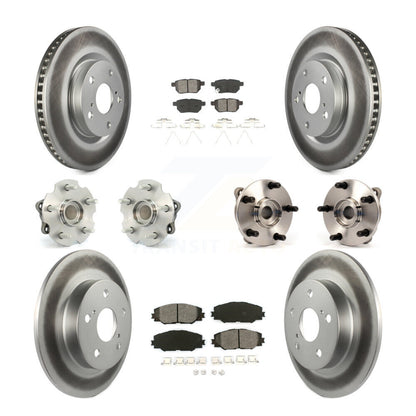 Kit de rotors et plaquettes de frein à disque revêtus de roulement de moyeu avant et arrière (10 pièces) pour Scion t