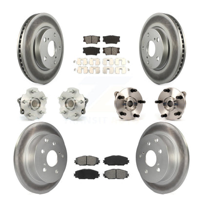 Kit de rotor et de plaquettes de frein revêtus de roulement de moyeu avant et arrière (10 pièces) pour Toyota RAV4 Lexu