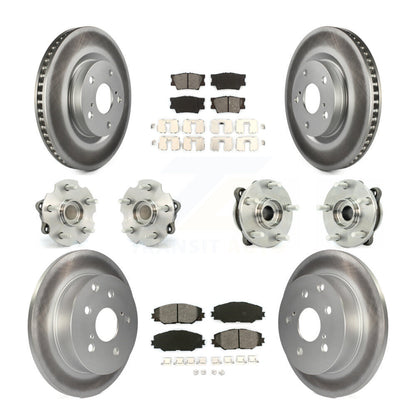 Kit de rotors et plaquettes de frein à disque revêtus de roulement de moyeu avant et arrière (10 pièces) pour Toyota RAV