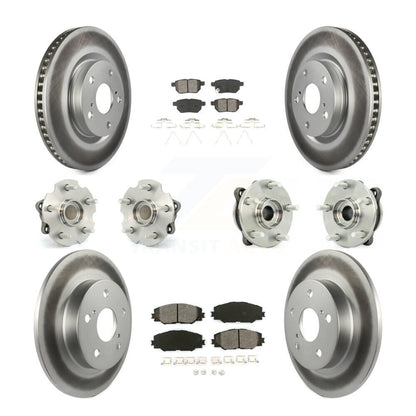 Kit de rotors et plaquettes de frein à disque revêtus de roulement de moyeu avant et arrière (10 pièces) pour Scion t