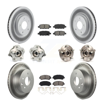 Kit de rotors et plaquettes de frein revêtus de roulement de moyeu avant et arrière (10 pièces) pour Nissan Rogue AW