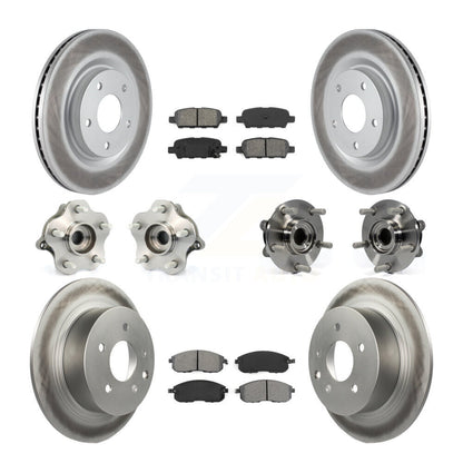 Kit de rotors et plaquettes de frein à disque revêtus de roulement de moyeu avant et arrière (10 pièces) pour Nissan Juk
