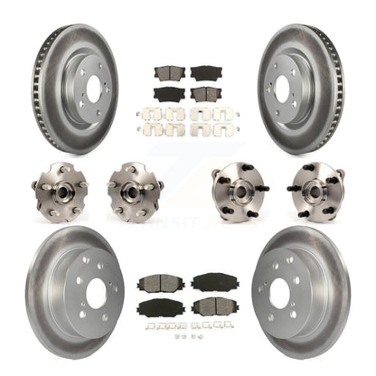 Kit de rotors et plaquettes de frein à disque revêtus de roulement de moyeu avant et arrière (10 pièces) pour Toyota RAV