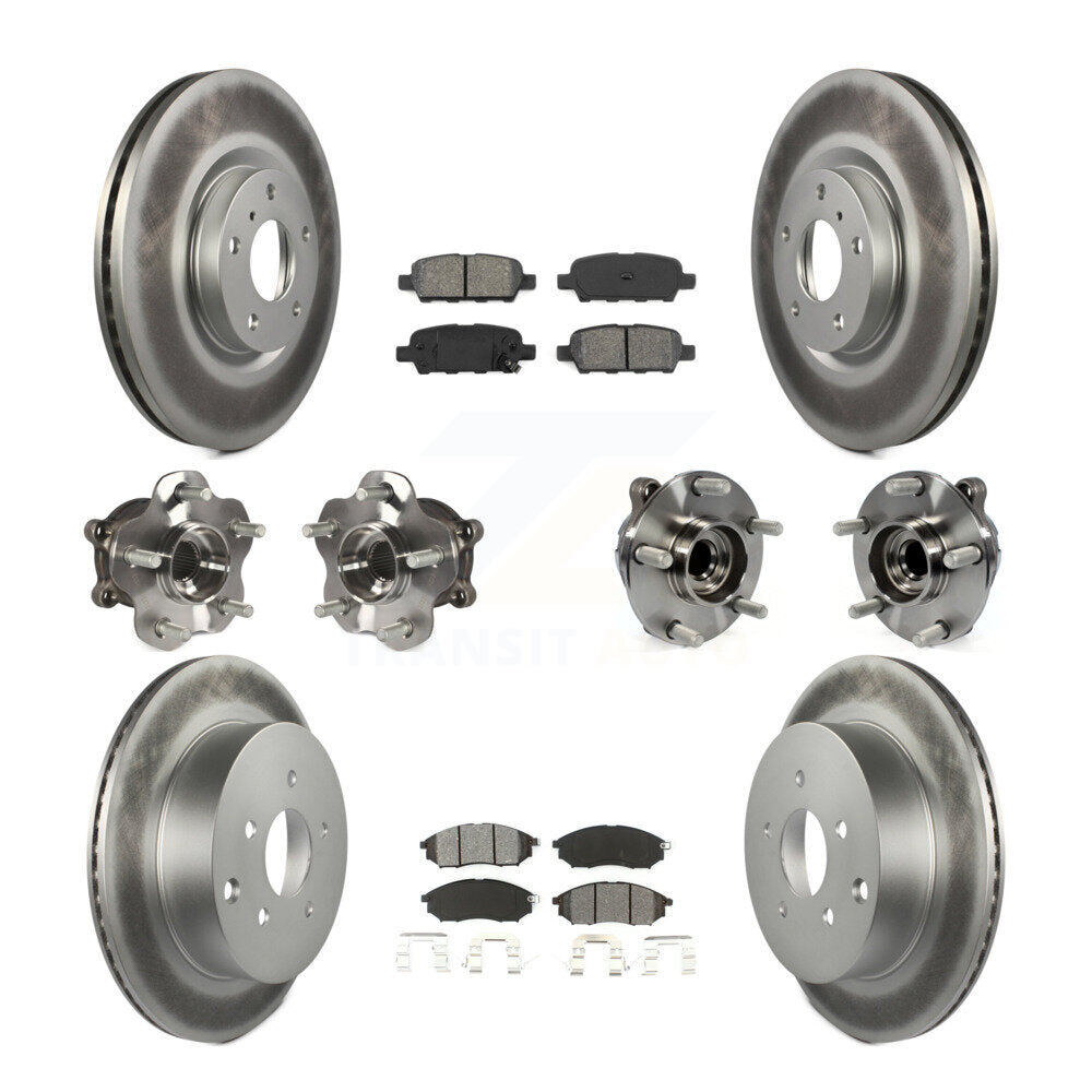 Kit de rotor et de plaquettes de frein revêtus de roulement de moyeu avant et arrière (10 pièces) pour INFINITI QX70 RW