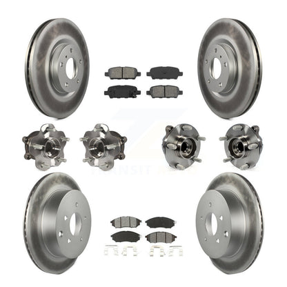 Kit de rotor et de plaquettes de frein revêtus de roulement de moyeu avant et arrière (10 pièces) pour INFINITI QX70 RW
