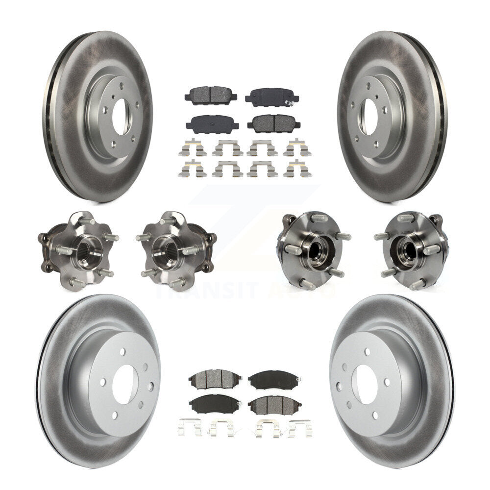 Kit de plaquettes de rotor de frein enduites de roulement de moyeu avant et arrière (10 pièces) pour INFINITI EX35 QX5