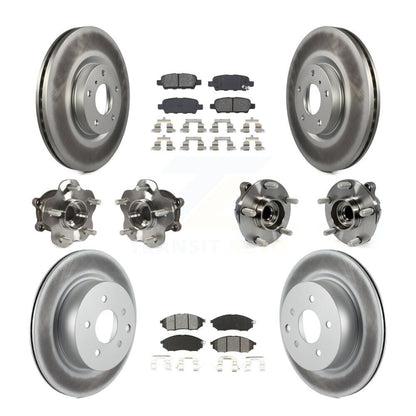 Kit de plaquettes de rotor de frein enduites de roulement de moyeu avant et arrière (10 pièces) pour INFINITI EX35 QX5