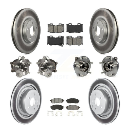 Kit de rotors et plaquettes de frein à disque revêtus de roulement de moyeu avant et arrière (10 pièces) pour Nissan 370