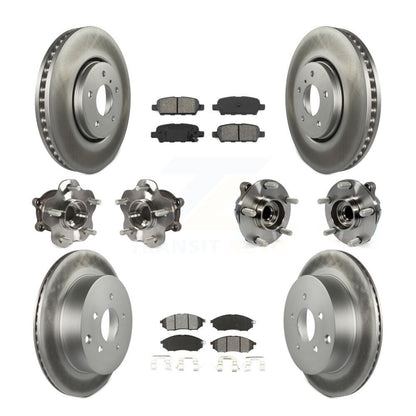 Kit de plaquettes de rotor de frein enduites de roulement de moyeu avant et arrière (10 pièces) pour INFINITI FX35 FX3