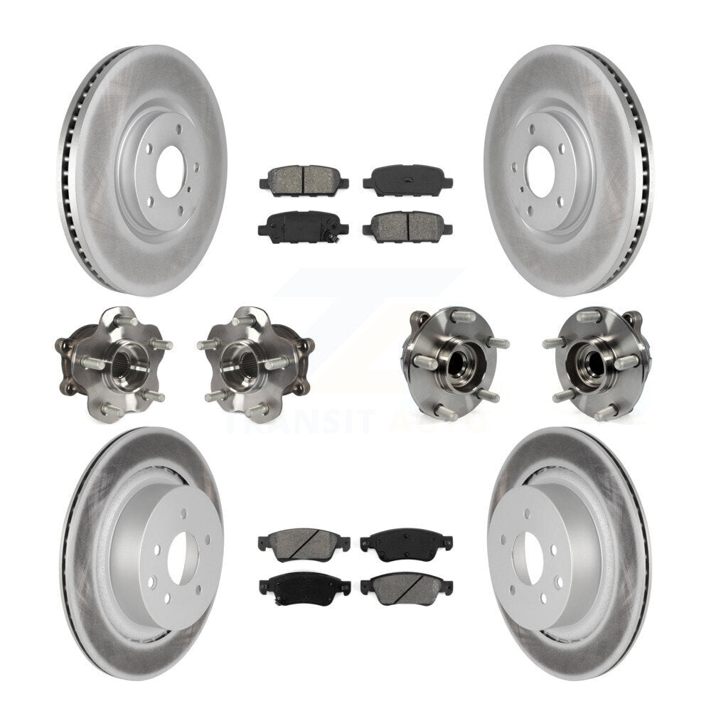 Kit de rotors et plaquettes de frein revêtus de roulement de moyeu avant et arrière (10 pièces) pour INFINITI G35 Q6