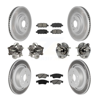 Kit de rotors et plaquettes de frein revêtus de roulement de moyeu avant et arrière (10 pièces) pour INFINITI G35 Q6
