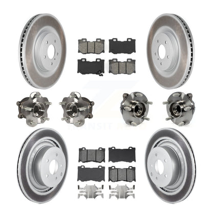 Kit de rotors et plaquettes de frein revêtus de roulement de moyeu avant et arrière (10 pièces) pour INFINITI G37 RW