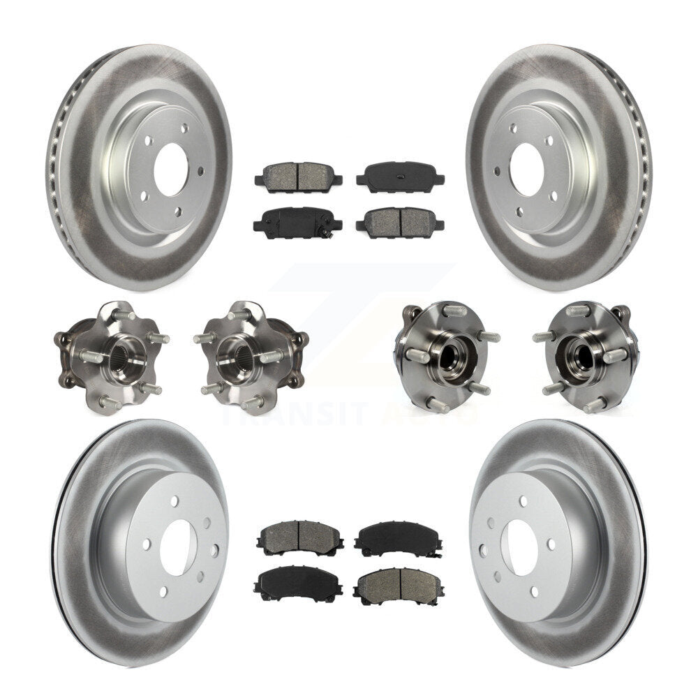 Kit de rotor et de plaquettes de frein revêtus de roulement de moyeu avant et arrière (10 pièces) pour INFINITI QX50 RW