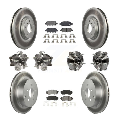 Kit de rotor et de plaquettes de frein revêtus de roulement de moyeu avant et arrière (10 pièces) pour INFINITI QX70 AW