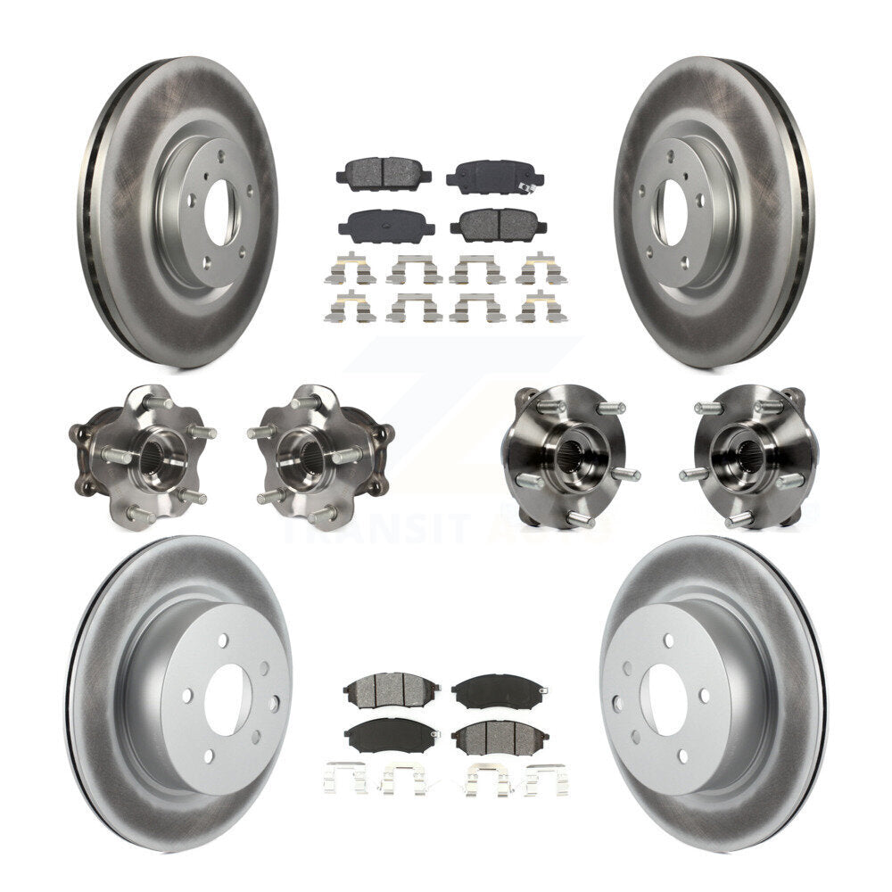 Kit de plaquettes de rotor de frein, roulement de moyeu avant et arrière (10 pièces) pour INFINITI G37 EX35 G2