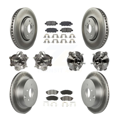 Kit de plaquettes de rotor de frein enduites de roulement de moyeu avant et arrière (10 pièces) pour INFINITI FX35 FX3