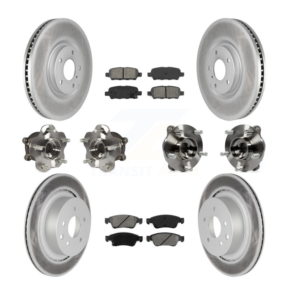 Kit de rotors et plaquettes de frein revêtus de roulement de moyeu avant et arrière (10 pièces) pour INFINITI G35 Q6