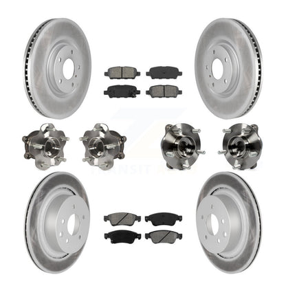 Kit de rotors et plaquettes de frein revêtus de roulement de moyeu avant et arrière (10 pièces) pour INFINITI G35 Q6