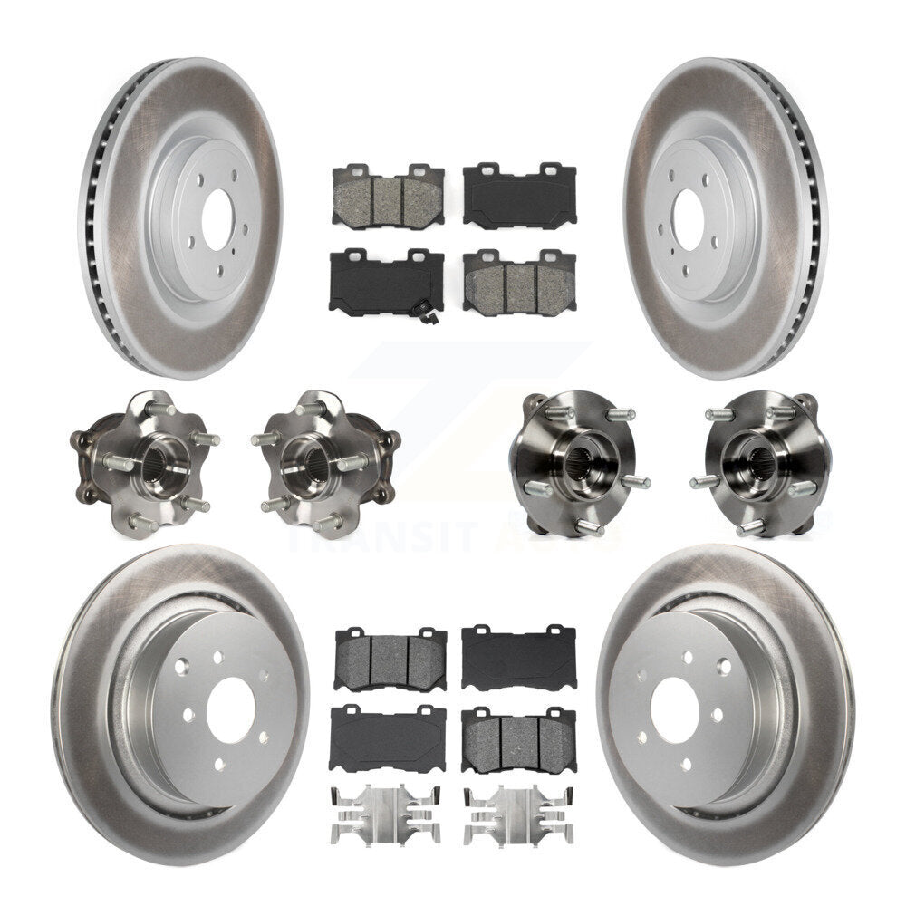Kit de plaquettes de rotor de frein à disque revêtues de roulement de moyeu avant et arrière (10 pièces) pour INFINITI FX5