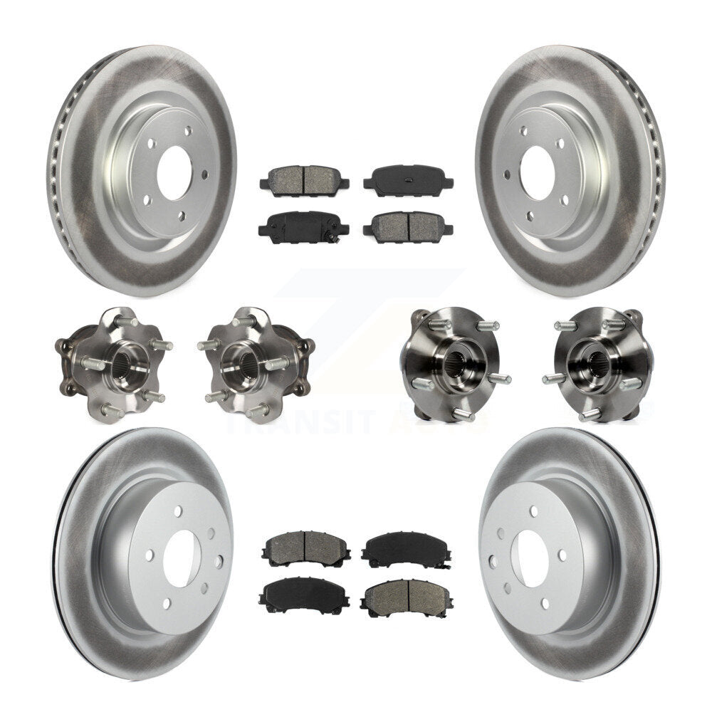 Kit de rotor et de plaquettes de frein revêtus de roulement de moyeu avant et arrière (10 pièces) pour INFINITI QX50 AW