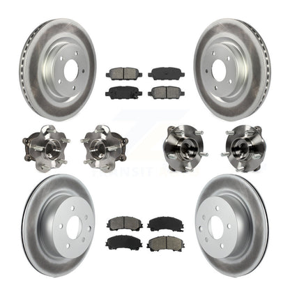 Kit de rotor et de plaquettes de frein revêtus de roulement de moyeu avant et arrière (10 pièces) pour INFINITI QX50 AW
