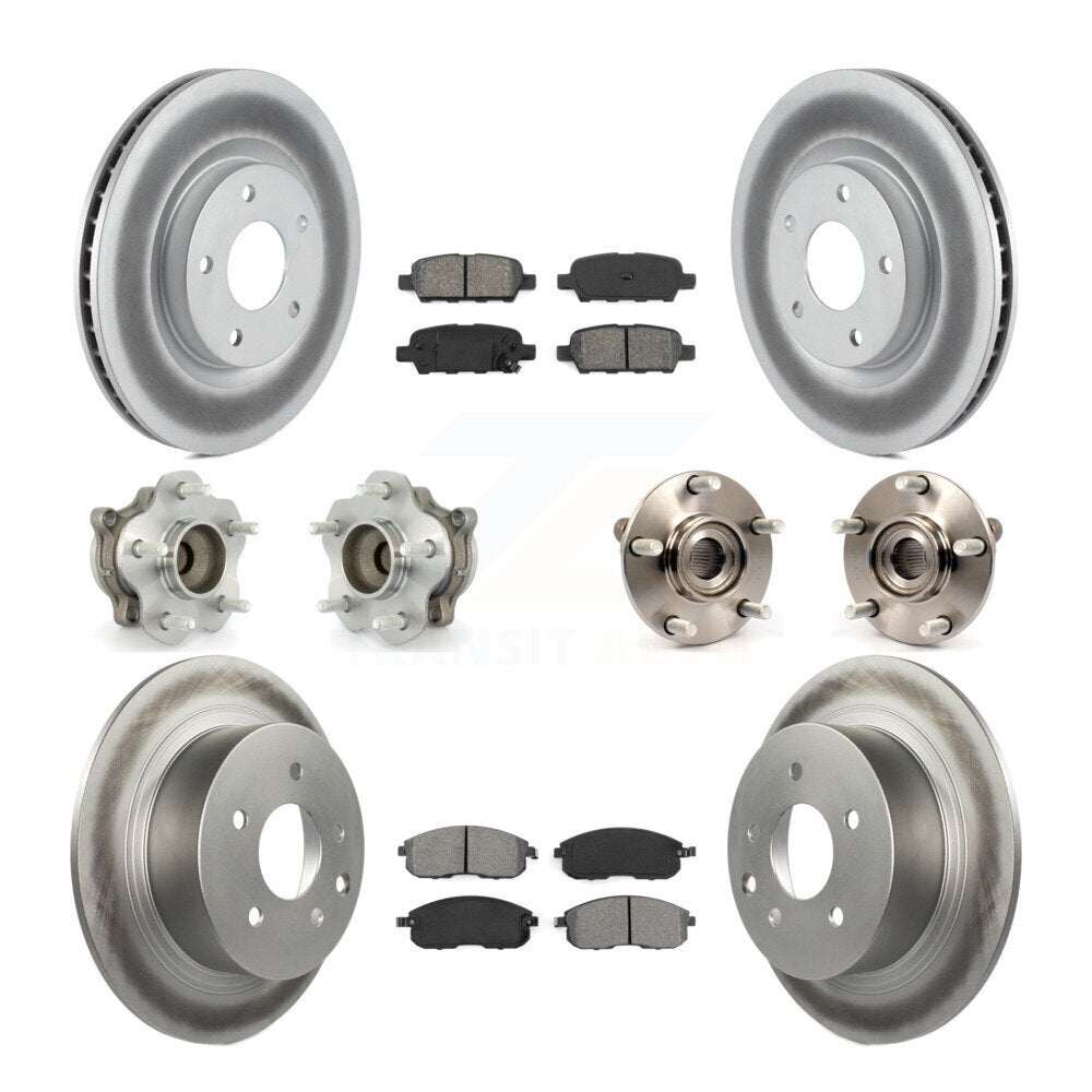 Kit de plaquettes de rotor de frein à disque revêtues de roulement de moyeu avant et arrière (10 pièces) pour Nissan Sentr