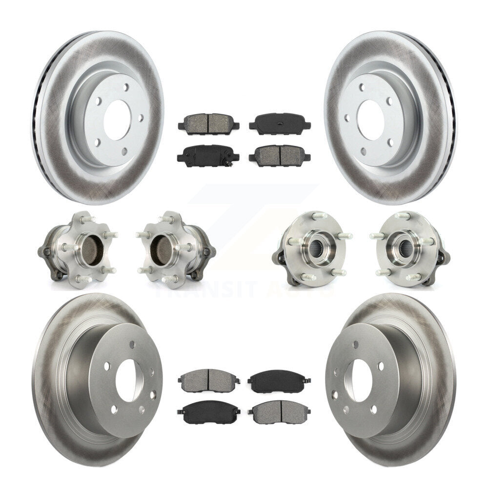 Kit de plaquettes de rotor de frein à disque revêtues de roulement de moyeu avant et arrière (10 pièces) pour Nissan Altim