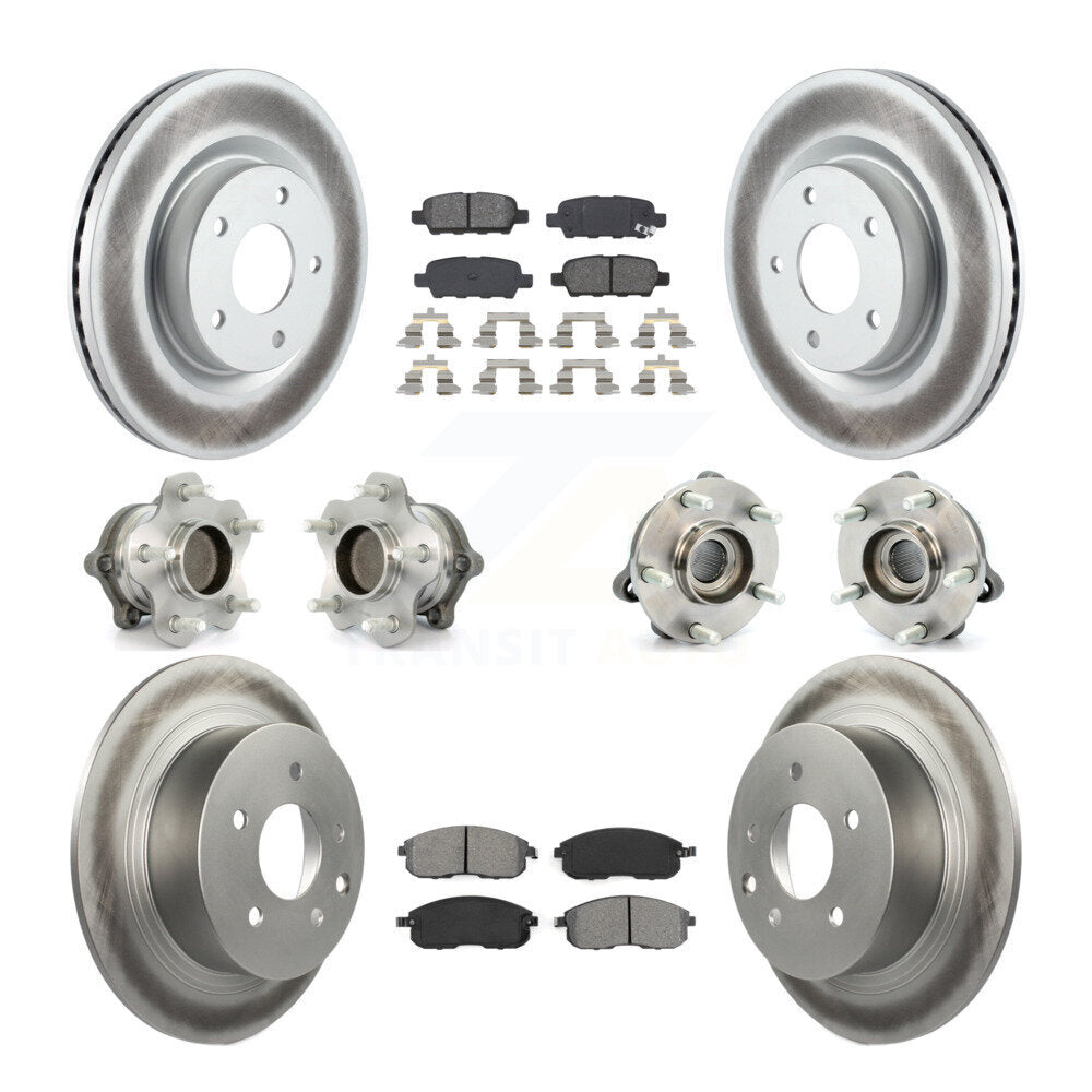 Kit de plaquettes de rotor de frein à disque revêtues de roulement de moyeu avant et arrière (10 pièces) pour Nissan Altim