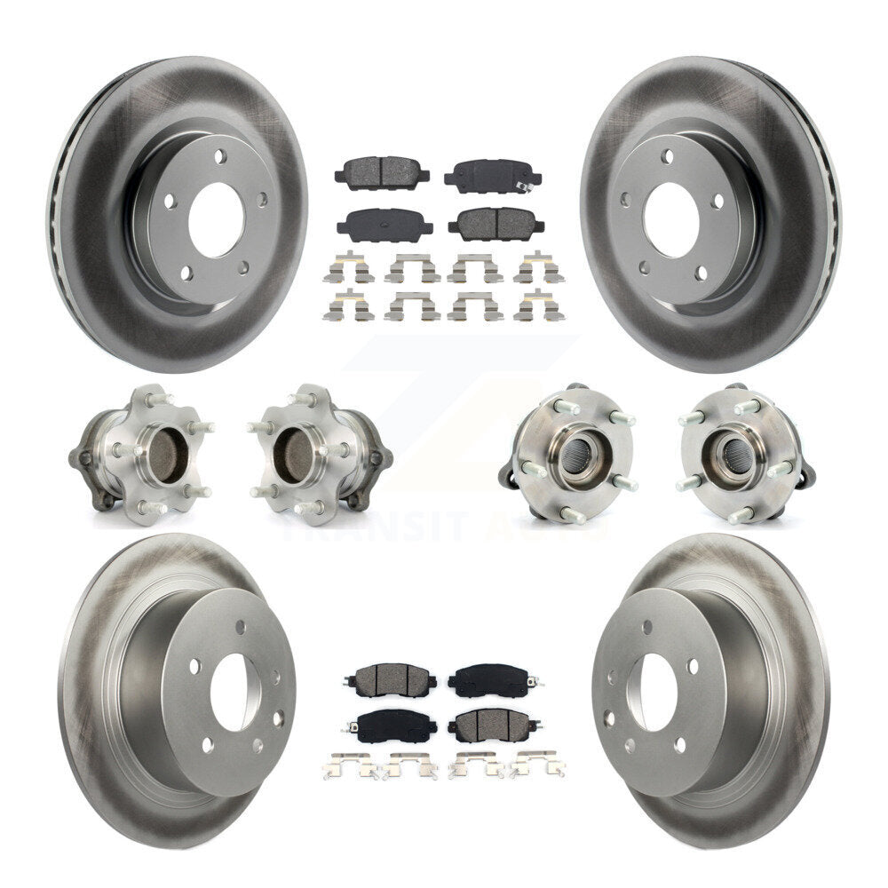 Kit de plaquettes de rotor de frein à disque revêtues de roulement de moyeu avant et arrière (10 pièces) pour Nissan Altim