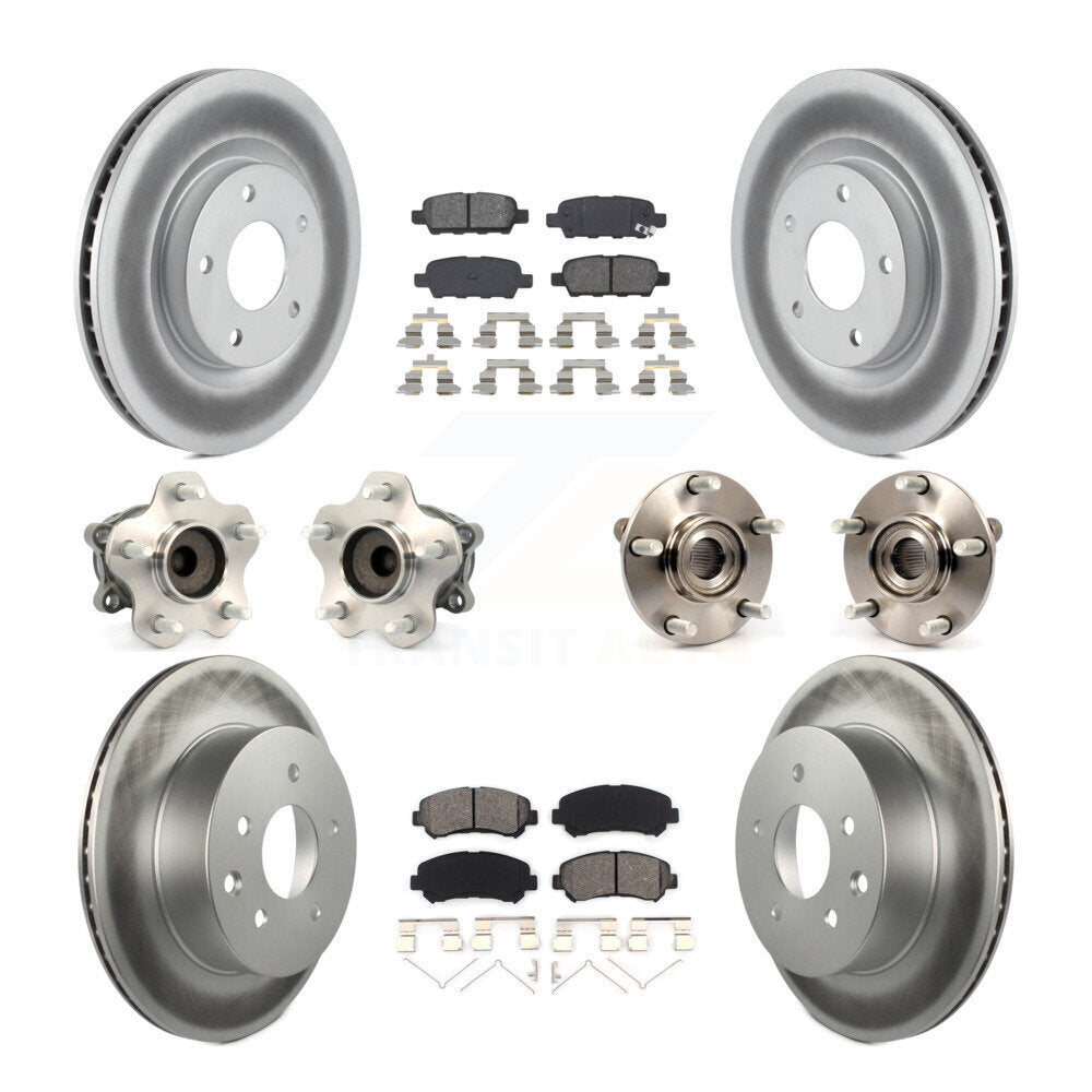 Kit de plaquettes de Rotor de frein revêtues de roulement de moyeu avant et arrière (10 pièces) pour Nissan Rogue Selec