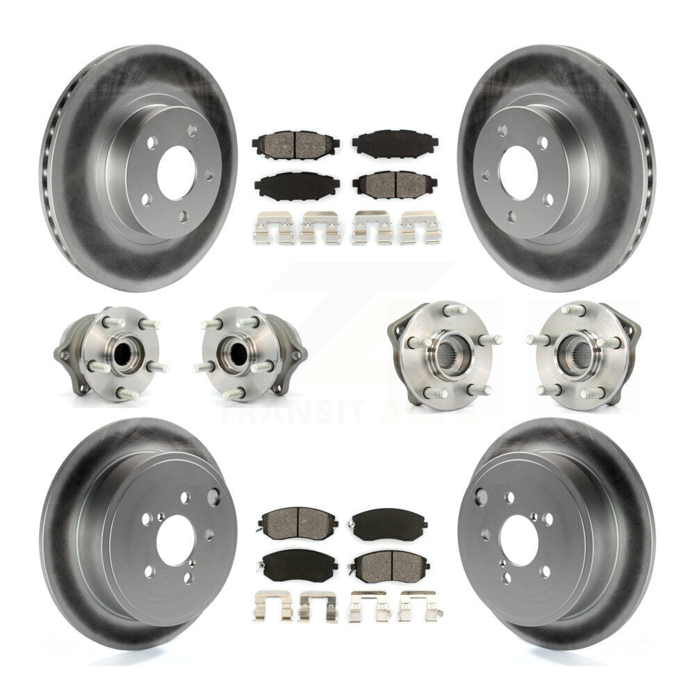 Kit de plaquettes de Rotor de frein à disque revêtu de roulement de moyeu avant et arrière (10 pièces) pour Subaru Imprez