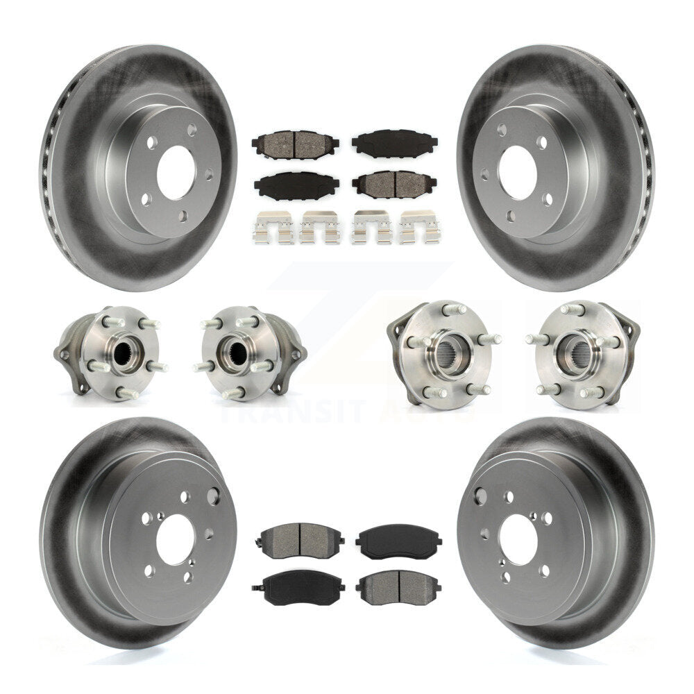 Kit de plaquettes de Rotor de frein à disque revêtu de roulement de moyeu avant et arrière (10 pièces) pour Subaru Imprez