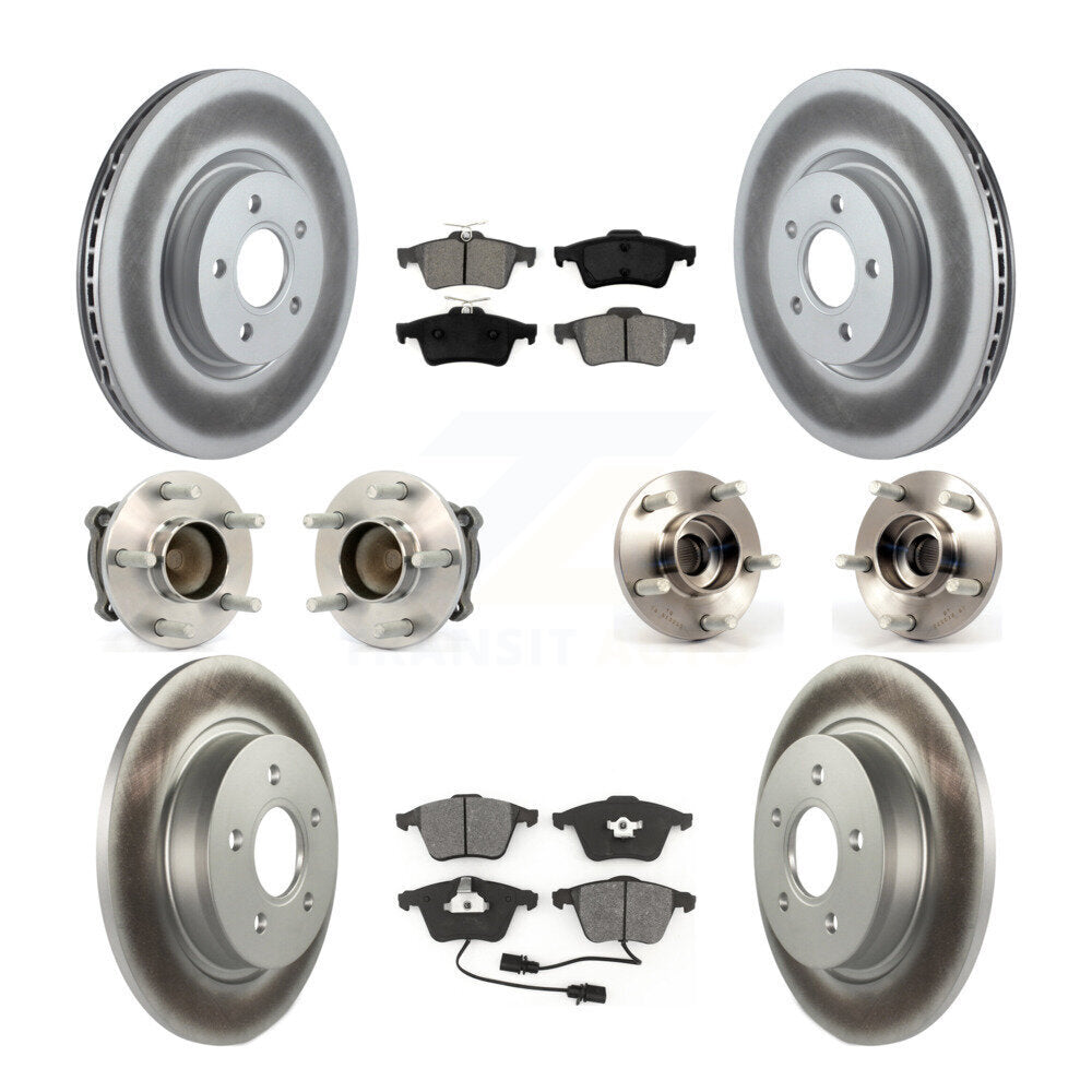 Kit de rotor et de plaquettes de frein revêtus de roulement de moyeu avant et arrière (10 pièces) pour Volvo S40 V50 C7