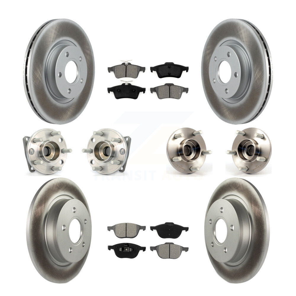 Kit de rotor et de plaquettes de frein revêtus de roulement de moyeu avant et arrière (10 pièces) pour Volvo S40 V50 AW