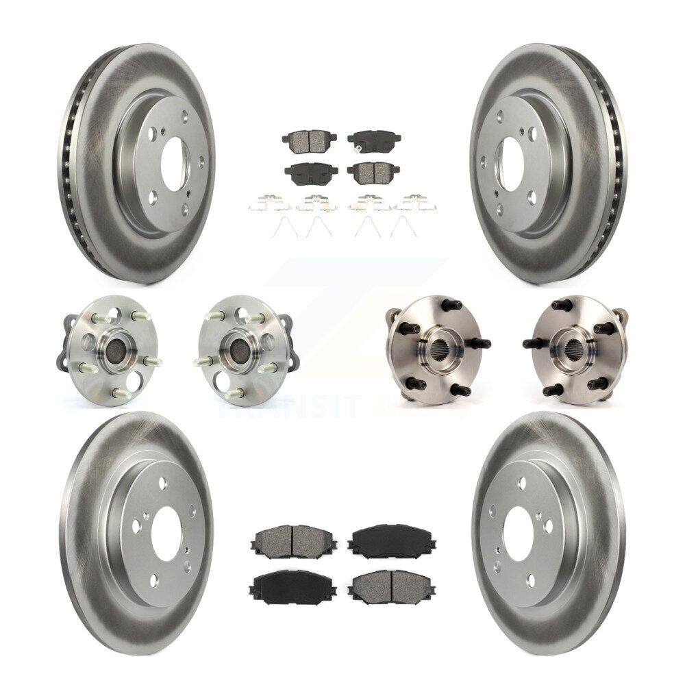 Kit de plaquettes de rotor de frein revêtues de roulement de moyeu avant et arrière (10 pièces) pour Scion x 2008 – 2015