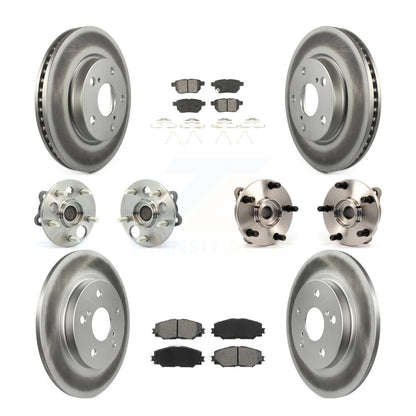 Kit de plaquettes de rotor de frein revêtues de roulement de moyeu avant et arrière (10 pièces) pour Scion x 2008 – 2015