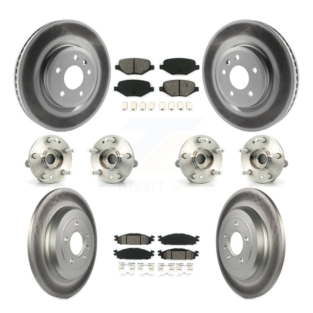 Kit de plaquettes de rotor de frein à disque revêtues de roulement de moyeu avant et arrière (10 pièces) pour Ford Explore