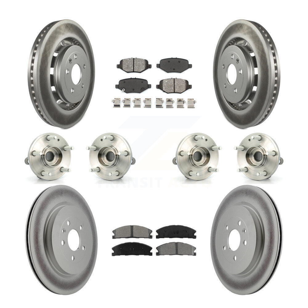 Kit de plaquettes de rotor de frein à disque revêtues de roulement de moyeu avant et arrière (10 pièces) pour Ford Explore