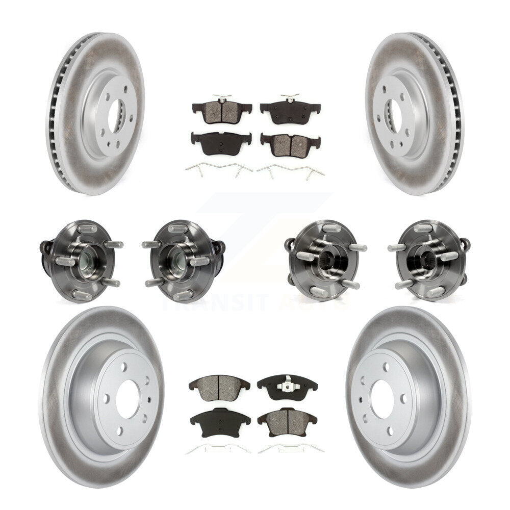 Kit de plaquettes de Rotor de frein revêtues de roulement de moyeu avant et arrière (10 pièces) pour Ford Fusion Lincol