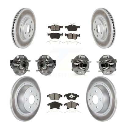Kit de plaquettes de Rotor de frein revêtues de roulement de moyeu avant et arrière (10 pièces) pour Ford Fusion Lincol