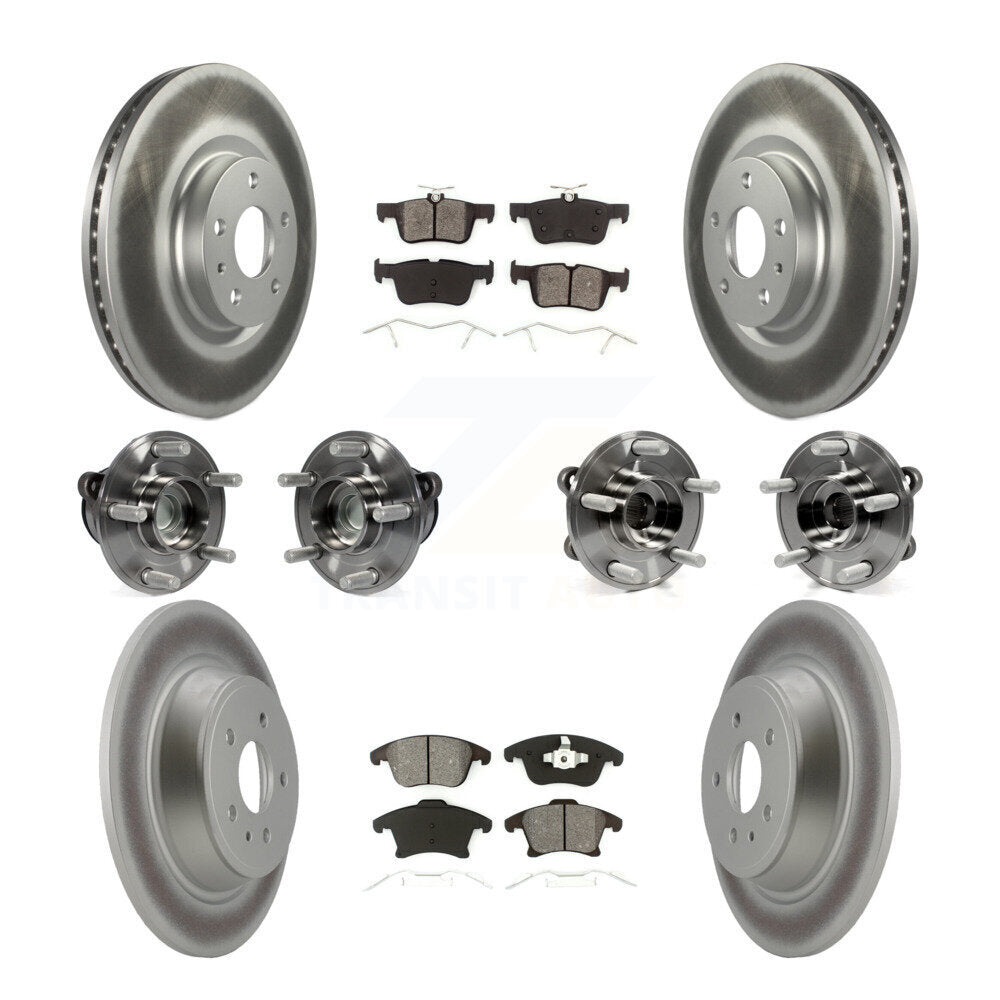 Kit de plaquettes de Rotor de frein revêtues de roulement de moyeu avant et arrière (10 pièces) pour Ford Fusion Lincol