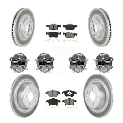 Kit de rotors et plaquettes de frein à disque revêtus de roulement de moyeu avant et arrière (10 pièces) pour Ford Fusio